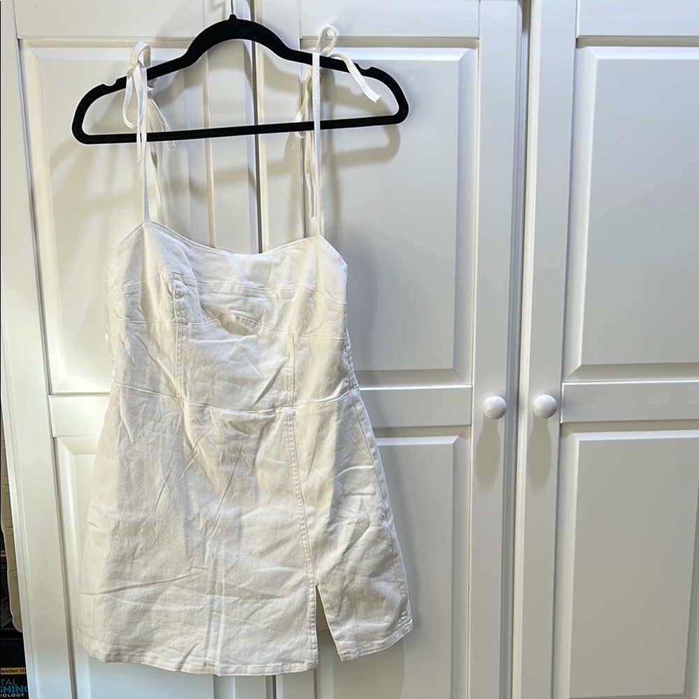 White Denim Romper